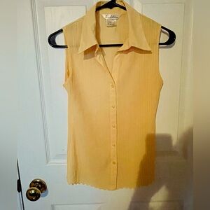 Sleeveless yellow blouse size 10